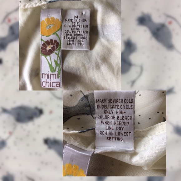 Bird Print Flutter Sleeve Top From Mimi Chica - Picture 7 of 8